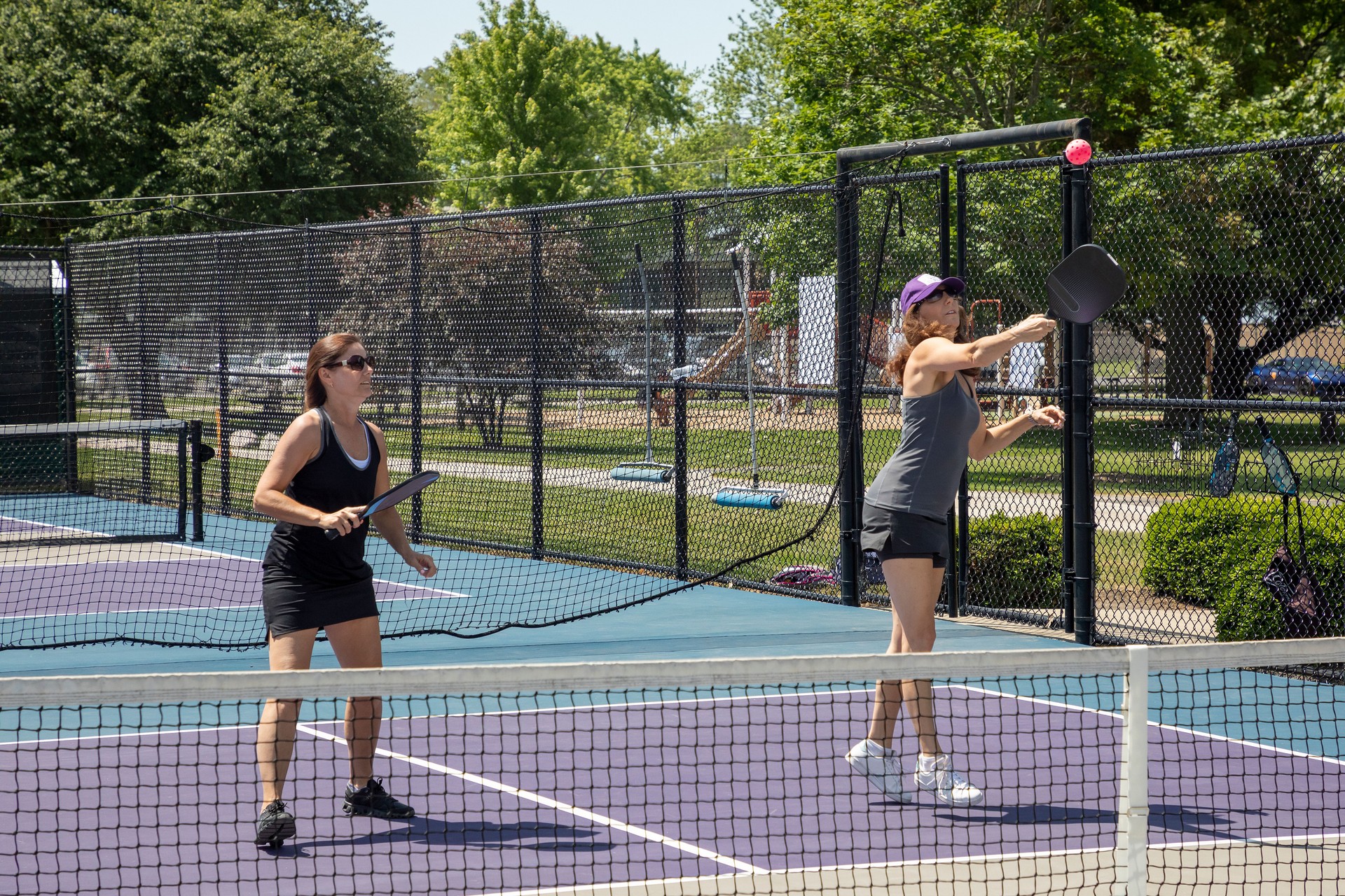 Pickleball Players Net Action